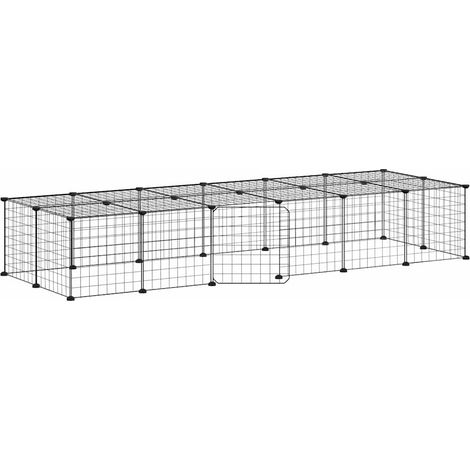 Gabbia per animali con 28 pannelli e porta 35 x 35 cm nera 020041576