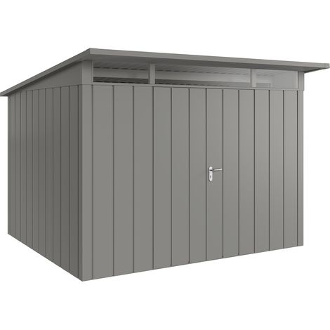 Hörmann Metall-Gerätehaus "Juno" mit Pultdach, JPD13 - Modern, 310 x 262 cm (B x T), graualuminium, 2-flüglige Tür (1/5)