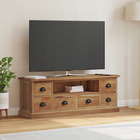 TV-Ständer Natur 110 x 30 x 40 cm Massivholz Teak