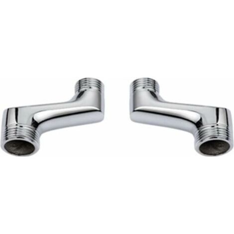Raccordo angolare per doccia, riduttore angolare in ottone, braccio girevole regolabile, raccordo angolare a parete, raccordo offset da 1/2" a 3/4", cromato
