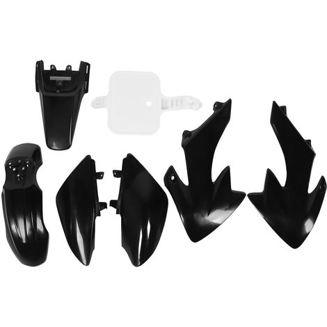 Kit di carene per moto, kit di carrozzeria, pellicola in plastica, set completo di protezione dagli schizzi per CRF50 XR50 da 50cc a 160cc, sei nere e una bianca (1/5)