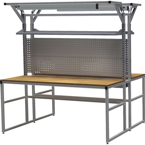 bedrunka hirth, Établi en aluminium workalu® avec superstructure (1/4)