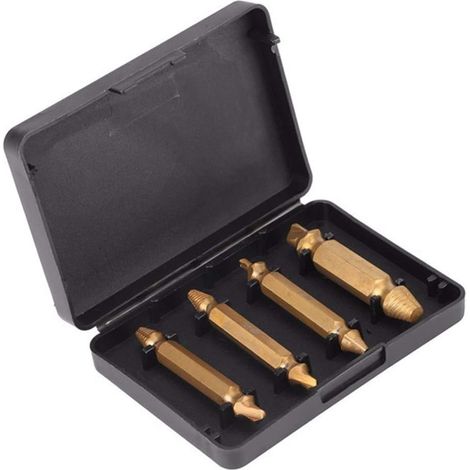 Ahlsen Brocas 4 Uds S2 titanio perno roto tornillo removedor de daños Extractor taladro fácil Extractor de tornillo trasero 1 2 3 4 (1/5)