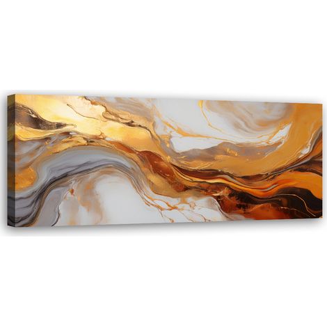 Tableau déco Texture Or Cuivre Abstrait 90x30 (1/5)