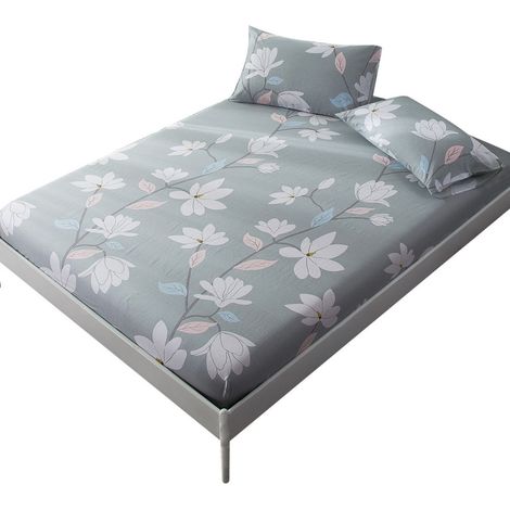 Housse de Matelas Imprimée en Coton Floral - EINNENFFER - Taille Twin, Full, Queen, King (180 x 200 cm) (1/5)