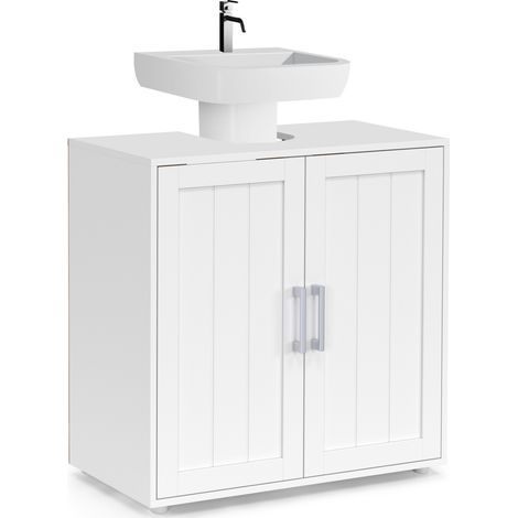 Mobiletto da bagno WALDO in legno bianco