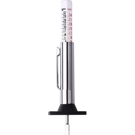 Reifenprofiltiefenmesser, Reifentiefenmesser, Länge 90 mm, für Auto, Fahrrad, Transporter, LKW, Motorrad, Standard-Digitalmessgerät aus Edelstahl, metrisch