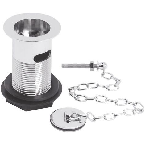 Nuie Basin Waste with Brass Plug and Link Chain Chrome - Slotted (1/5)