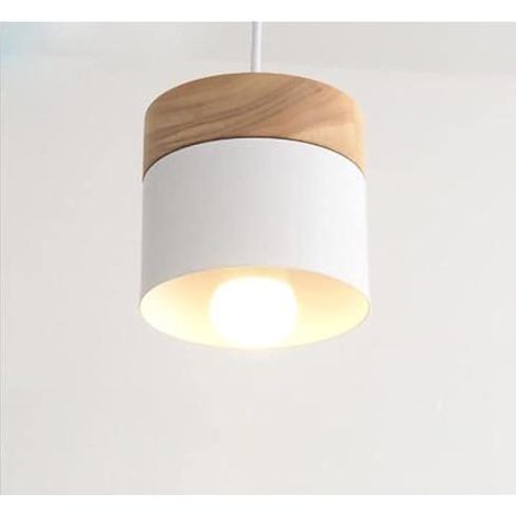 Lampes suspendues modernes en bois fer blanc lampe suspendue à LED Restaurant café chambre E27 lumière LED (1/5)