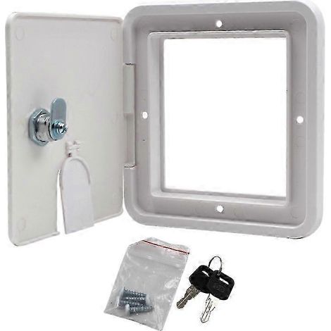 Câble d'alimentation robuste pour trappes de câbles électriques de camping-car avec couvercle de protection et double clé - 15,3 cm L x 16,6 cm H (1/5)