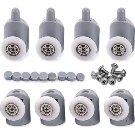 8 Pcs 23mm Galet Rouleau Roulette Roue pour Porte de Douche, Roulettes Coulissantes Porte Salle de Bain (1/4)