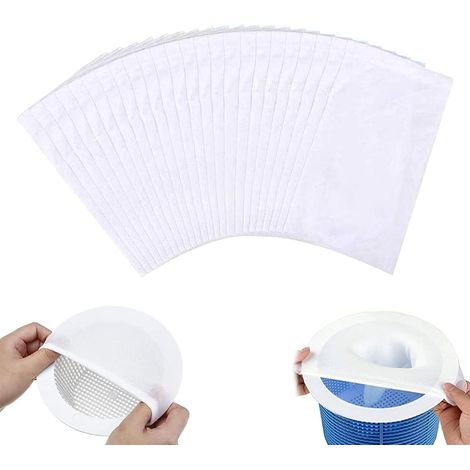 Lot de 30 Chaussette Skimmer Piscine,Filtre Skimmer,Chaussettes Filtrantes Réutilisables en Nylon Élastique,pour Filtration Efficace des Débris,Feuilles et Pollen