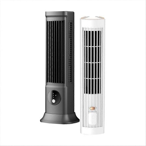 Leiser Turm-Tischventilator, tragbare Klimaanlage für Zuhause und Büro, leistungsstark und kompakt, 3 Geschwindigkeitsstufen, Oszillation, geringer Stromverbrauch, kabellos (1/5)