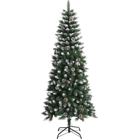 Albero di Natale  Albero natalizio  Albero festivo Artificiale con Base Verde 180 cm PVC (1/5)