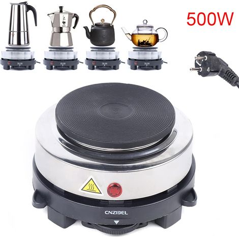 HAUTOUR Réchaud Électrique Multifonction 500W 6 Niveaux de Chaleur, Plaque Chauffante Ronde de Table, Prise UE pour Maison Camping Camping‑Car (1/5)
