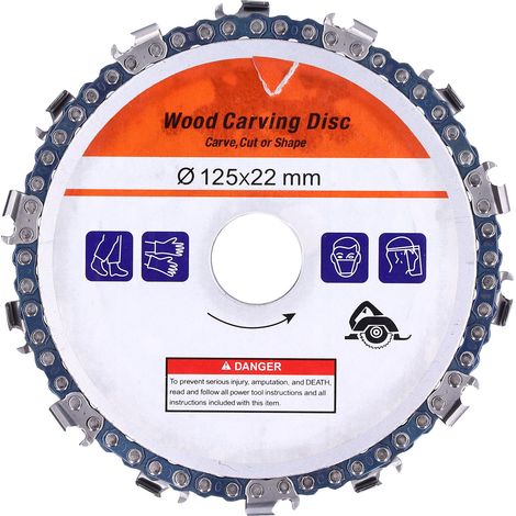 5in Circular Chain Saw Blade 14 Teeth Wood Carving Grinding Wheel Angle Grinder AccessoriesOrange Card