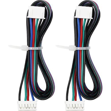 pieces 500MM 4-pin to 6-pin XH2.54 3D printer stepper motor cable for DuPont stepper motor 42 (black + white) (1/5)