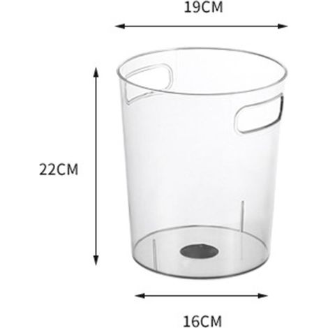 Poubelle de bureau transparente en PET, seau de rangement pour déchets, bac plastique clair pour cuisine ou salon, glacière compacte 19x16x22cm (1/2)
