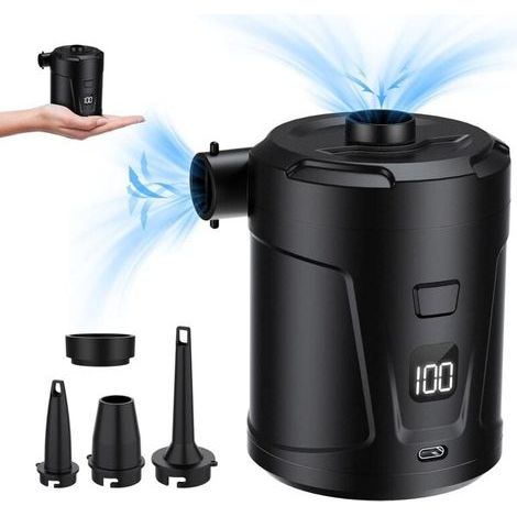 Pompe à air électrique,Gonfleur Electrique avec 4 Buses d'air, Gonfleur Rapide pour Piscine Gonflable, Matelas de lit, Camping,Sac sous Vide (1/4)