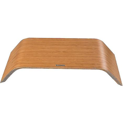 Support en bois tout-en-un pour écran et ordinateur portable - Support robuste et stable - Compatible avec iMac (Bambou) (1/5)