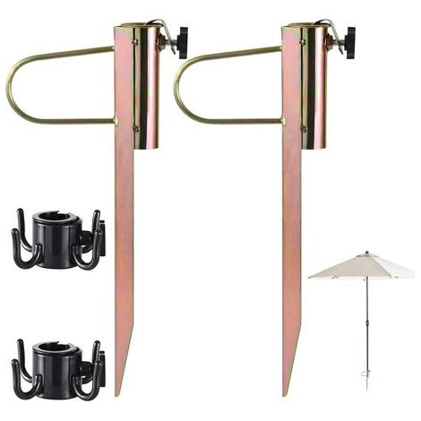 supports de parasol en métal, support de parasol à piquer pour pelouse, support pour parasols de Ø 20-35 mm, adapté (1/5)