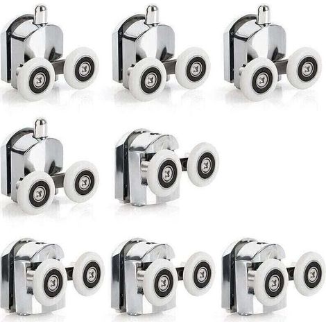8 Roulettes Porte de Douche Coulissante Roulette Porte Coulissante Douche en Alliage de Zinc 23 mm de Diamètre Roues Jumelées de Rechange pour Salle de Bain (1/5)