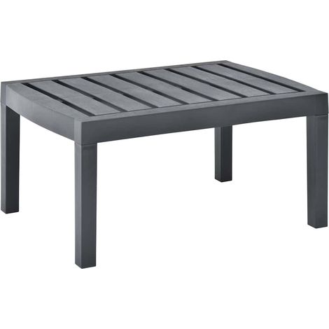 vidaXL Mesa de jardín de plástico gris antracita 78x55x38 cm (1/5)