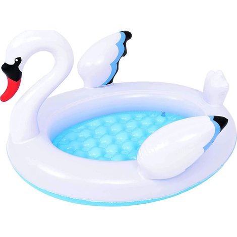 Piscina Gonfiabile Fuoriterra per Bambini Cigno Bianco da Giardino 108x95x65cm