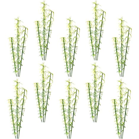50pièces Bambou Artificiel Miniature Plastique Décoration de Table à Sable Ornement de Micro-Paysage (1/5)