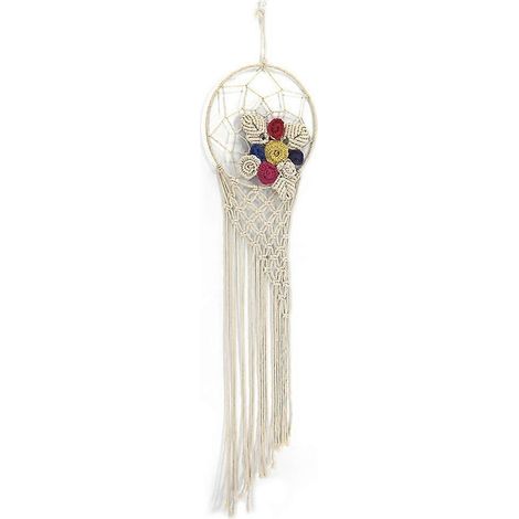Boho-Makramee-Wandteppich mit Blumenmuster, moderne böhmische Dekoration für Zuhause, Wohnung, Studentenwohnheim, Kinderzimmer