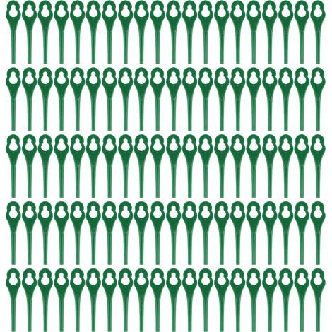 Kunststoff-Rasentrimmermesser, 100 Stück, Ersatzmesser für Rasenmäher, 85 mm Schnittbreite (grün) (1/5)