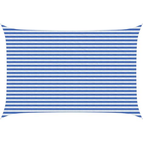 Sunshade Sail Blue and White 3 x 4 m HDPE vidaXL