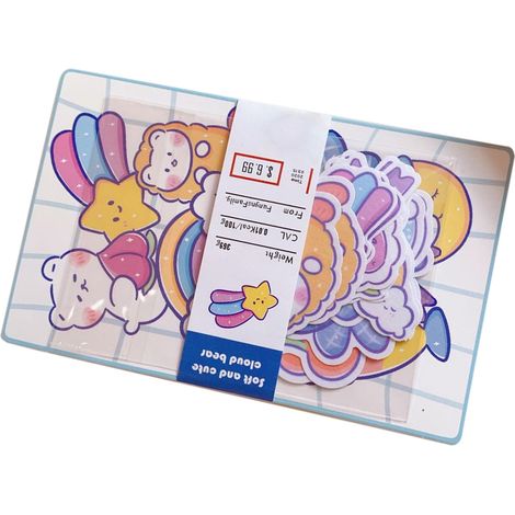 Autocollants drôles ours mignon style cartoon transparents, adhésifs mignons pour téléphone, bouteille, livre, large application, étiquettes amusantes et sûres (1/4)