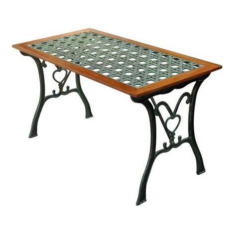 TAVOLO GHISA RATTAN 110XH60CM