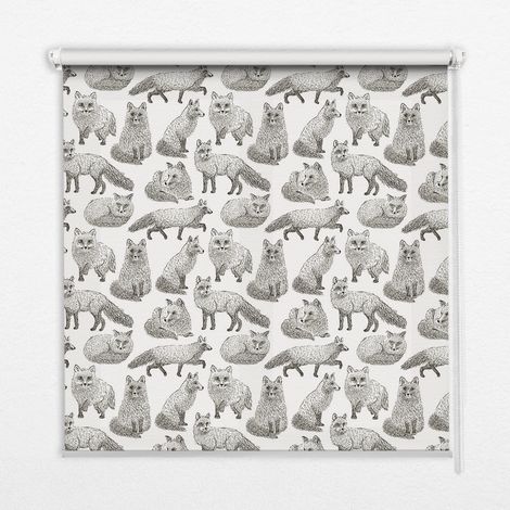 Tenda a Rullo Interna per Finestra - Tenda Filtrante Luce - Tenda Privacy - Tenda Decorativa Rettangolare - Rullo per Interni - (100 cm x 100 cm) - Volpi grigie (1/5)