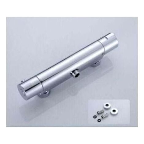 Thermostat-Duscharmatur, Thermostat-Duschmischer mit Sicherheitsverriegelung, 38 °C, Messing- und Chrom-Finish (1/5)
