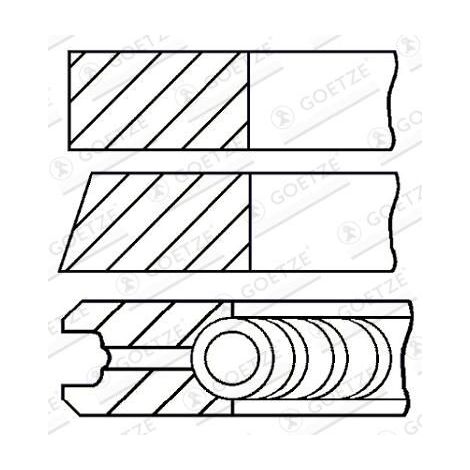 Jeu de segments de pistons GOETZE ENGINE 08-138400-00 FIAT 71715336