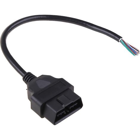 Adaptateur OBD2 16 broches mâle de 30 cm de long, connecteur de câble ouvert pour ELM327 (1/5)