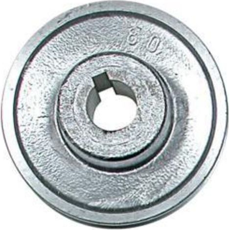 Poulie en aluminium Ø80 mm, axe 24 mm – robuste et légère pour transmission mécanique (1/4)