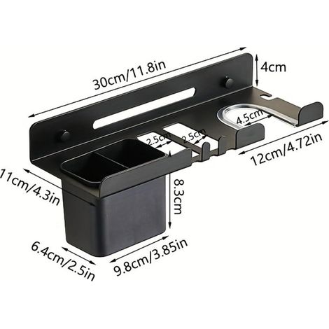Wandmontierter Haartrocknerhalter  Rutschfester und wasserdichter Lockenstabhalter, für Badezimmer, Friseursalon, Schminktisch, Büro, Wohnheim, Wohnung