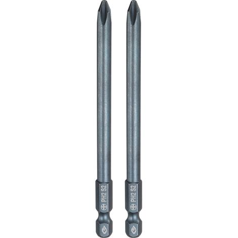 2 Pièce Embout de Tournevis Torx Magnétique, PH2 1/4" Hex Tige 6.0mm Diamètre Tige 100mm Longueur Embout de Vissage Long Hexagonal en Acier S2 pour Retirer les Vis de Fixation (1/5)