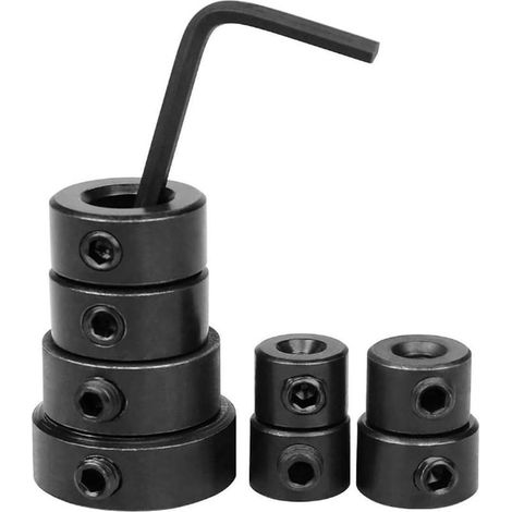 8 Pieces Colliers de Butée de Profondeur, Butées de Profondeur de Foret, Anneau de Positionnement Des Butées De Forage avec Clé Hexagonale, Foret Profondeur Butée 3-16 Mm (1/5)