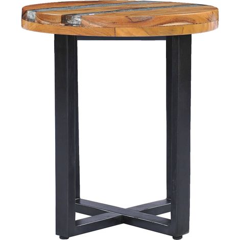 Mesa de centro de madera maciza de teca y polirresina 40x45 cm vidaXL (1/5)