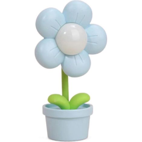 Mini veilleuse fleur, lampe de chevet mignonne, décoration de bureau créative, éclairage spatial, batterie 250 mAh (bleu, taille unique) (1/5)