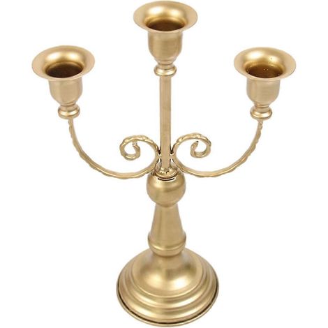 Centre de table en métal avec candélabre - Décoration simple et artisanale pour la maison (1/5)