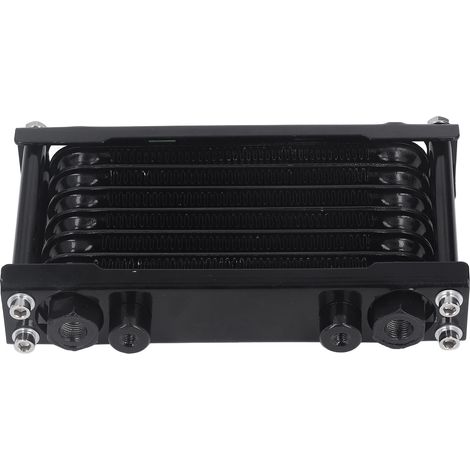 Refroidisseur d'huile moteur, radiateur de refroidissement d'huile de transmission en aluminium pour motos et quads 50 à 250 cm³, noir (1/5)