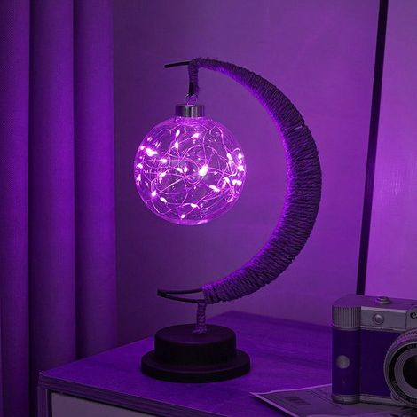Lampe Lune - Lampe Led Décor Intérieur Éclairage Doux Réglable - Lampe de Nuit pour Enfants - Lampe Suspendue - 1 Pièce