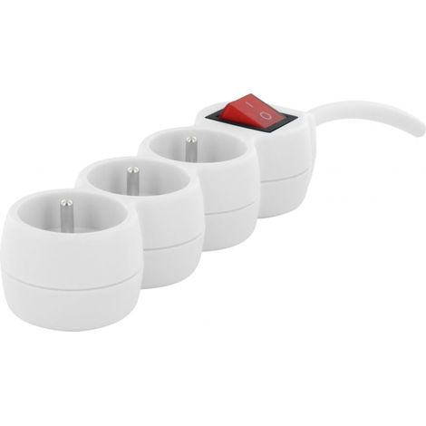 Bloc multiprise 3x16A - 1,5 m - Blanc avec Interrupteur