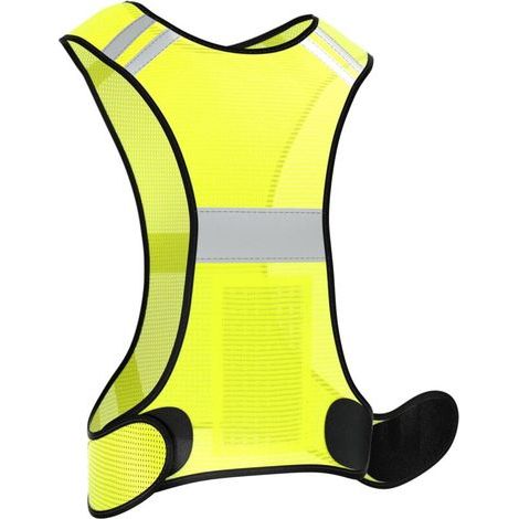 Gilet di sicurezza riflettente giallo fluorescente CSPARKV, flessibile e regolabile, con catarifrangenti, traspirante, ideale per aumentare la visibilità stradale. (1/5)