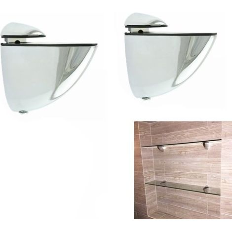 soportes de pared metálicos ajustables para estantes de madera y vidrio, cromo pulido (1/4)